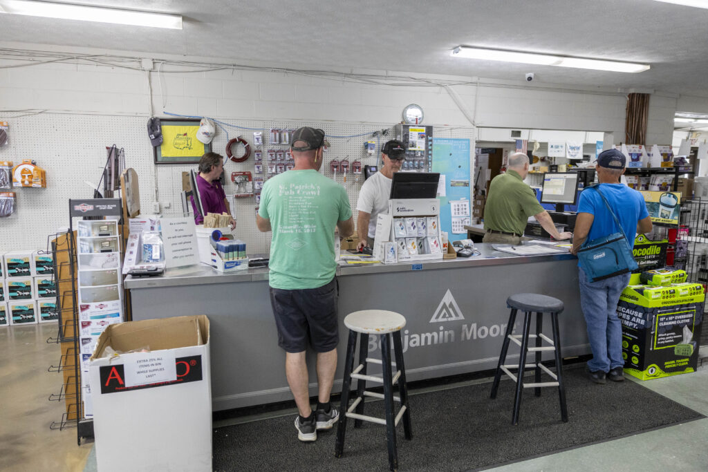 contractors checking out at the Duval Paint store