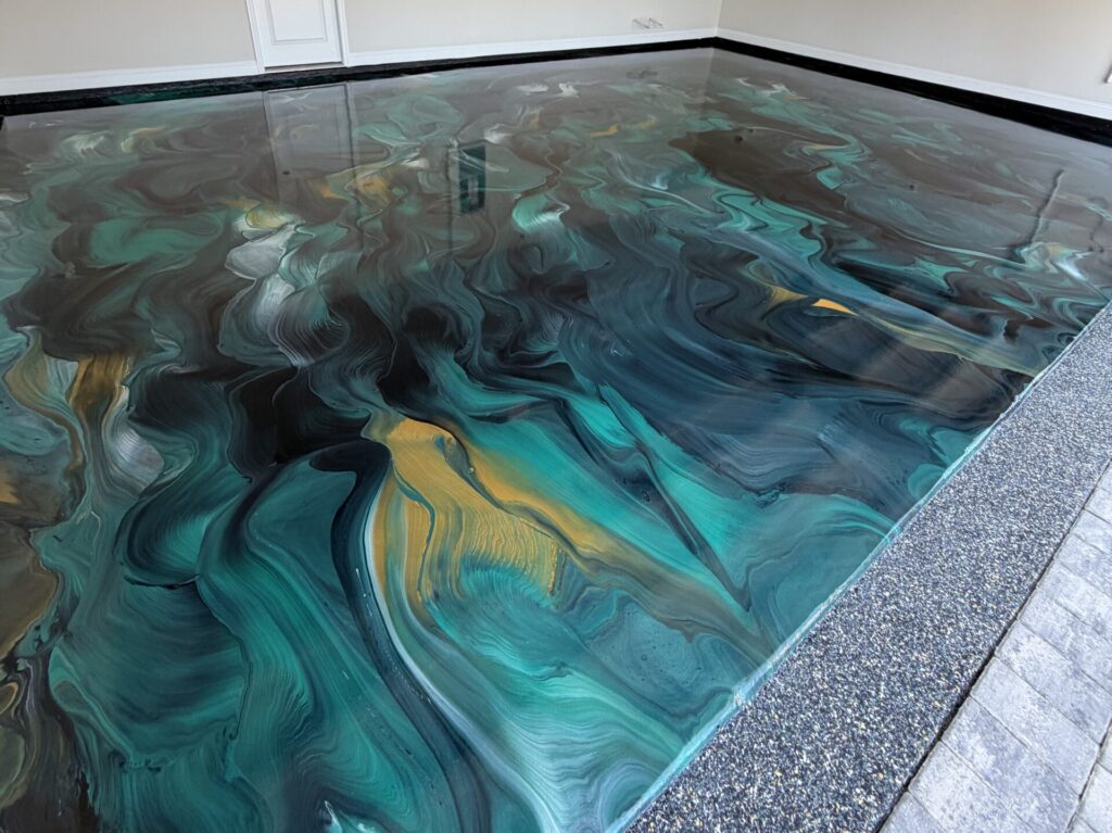 Simiron metallic epoxy garage flooring