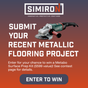 Enter to win the Duval Paint's Metallic Flooring Contest. Submit your recent flooring project for a chance to win a Metabo Surface Prep Kit.