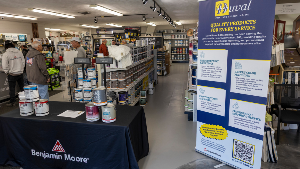 Benjamin Moore products at Duval Paint are used for proper surface prep for all projects