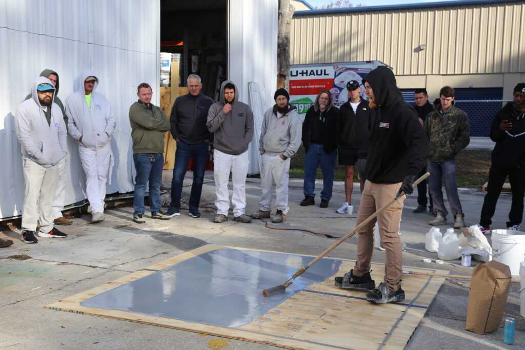 Simiron Epoxy flooring training session at Duval Paint